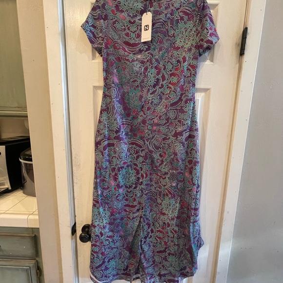 NWT Noracora Casual A-Line Short Sleeve Ombre/tie-Dye dress Size Small - Picture 3 of 3